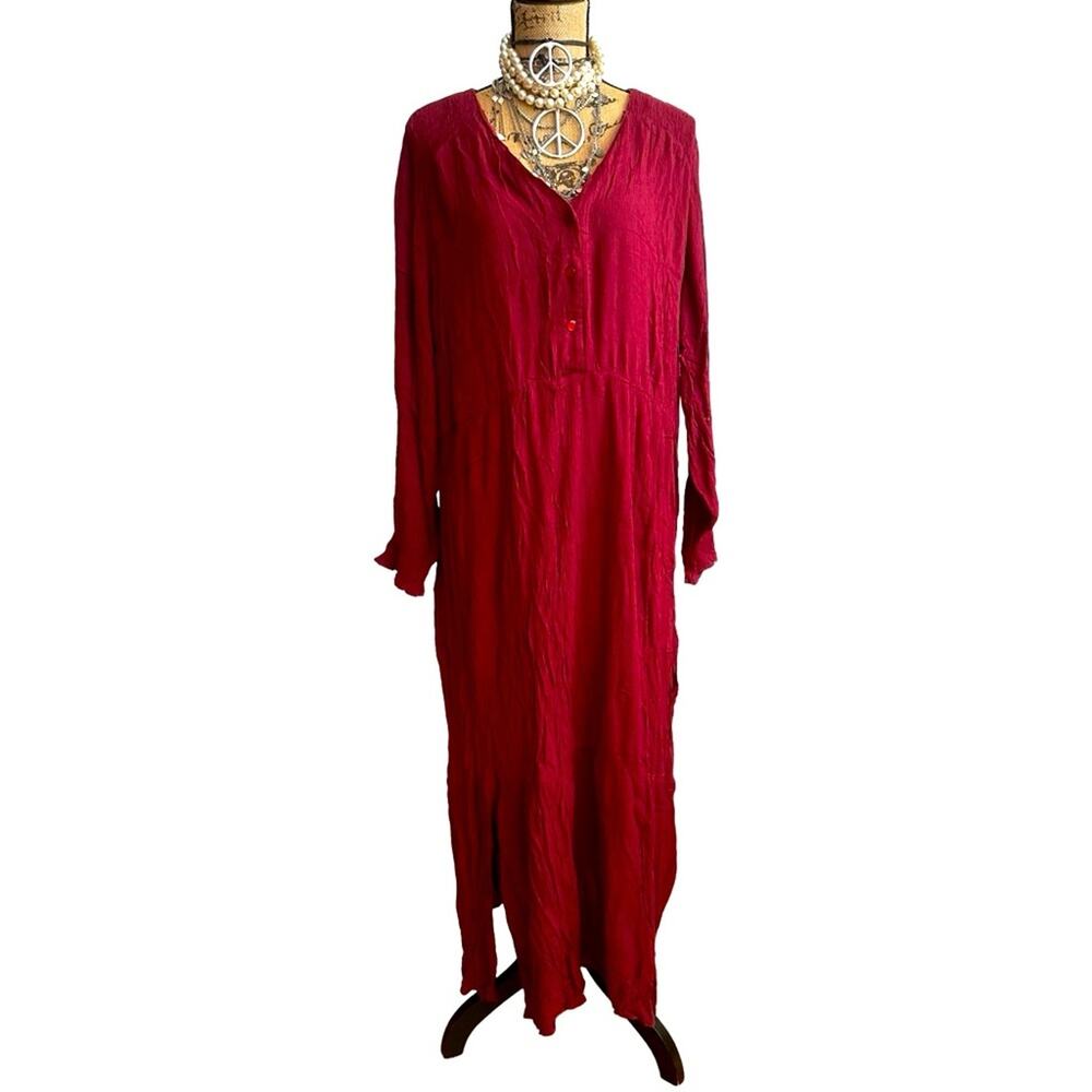 NEW - ROAMAN'S women's burgundy maxi dress - PLUS SIZE 18/20 (L)